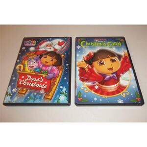 2 Dora The Explorer DVD Christmas Carol & Dora's Christmas -071401